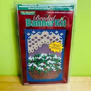 Beaded Banner Kit Victorian winter window garden #5452